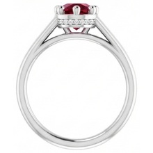 Round Ruby Ring White Gold 14K Prong Style 1.25 Carats