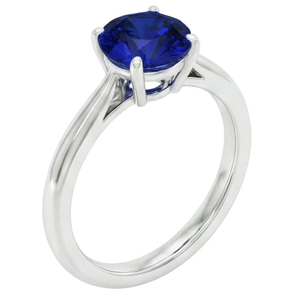 Round Sapphire One Stone Ring Design