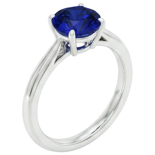 Round Sapphire One Stone Ring Design