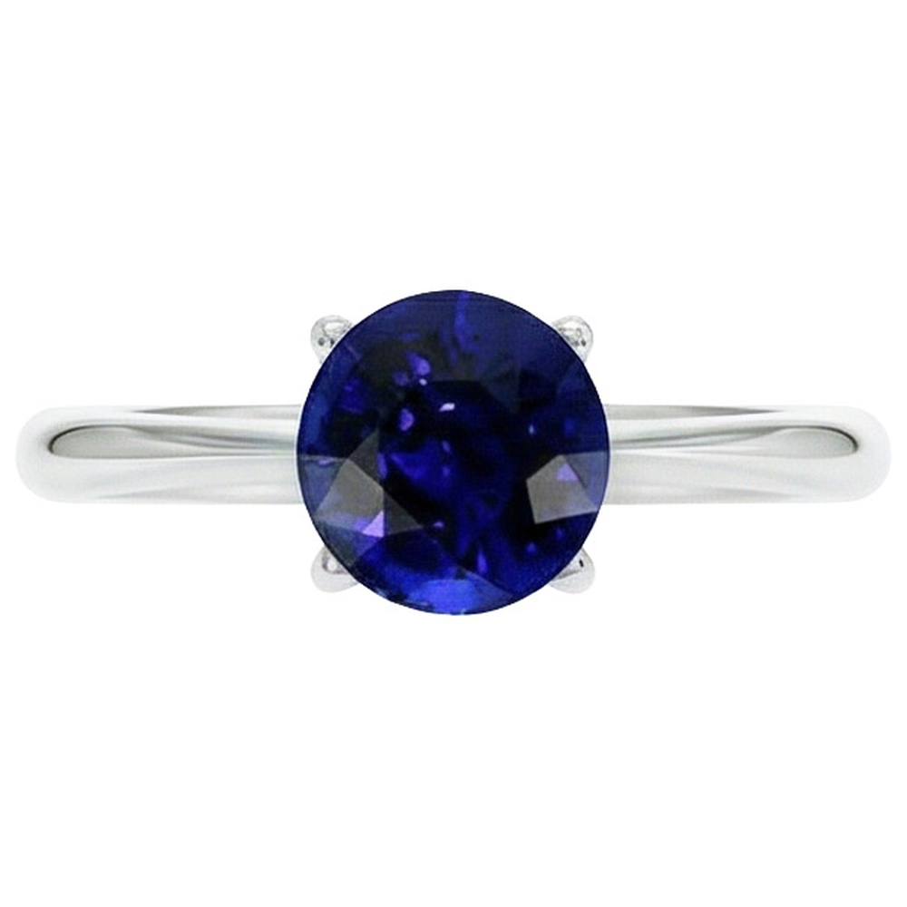 Round Sapphire One Stone Ring Design