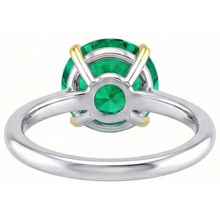 Emerald Gemstone Ring 4-ct Two-Tone 14K Gold – top view