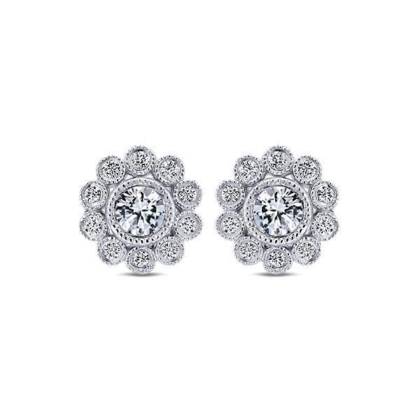 Round Shape Halo Natural Diamond Women Stud Earrings 3 Carat White Gold 14K