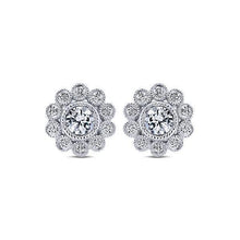 Round Shape Halo Natural Diamond Women Stud Earrings 3 Carat White Gold 14K
