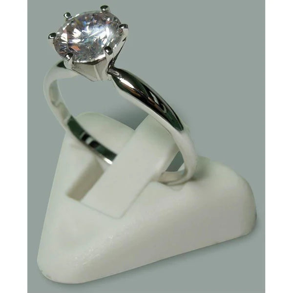 Round Shape Real Diamond Ladies Solitaire Ring 1.57 Ct. White Gold