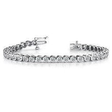 Round Shape Real Diamond Tennis Bracelet Gold White 14K 17.10 Ct Jewelry