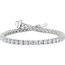 Round Shaped Real Diamond Tennis Bracelet Solid White Gold 14K 7.40 Carats