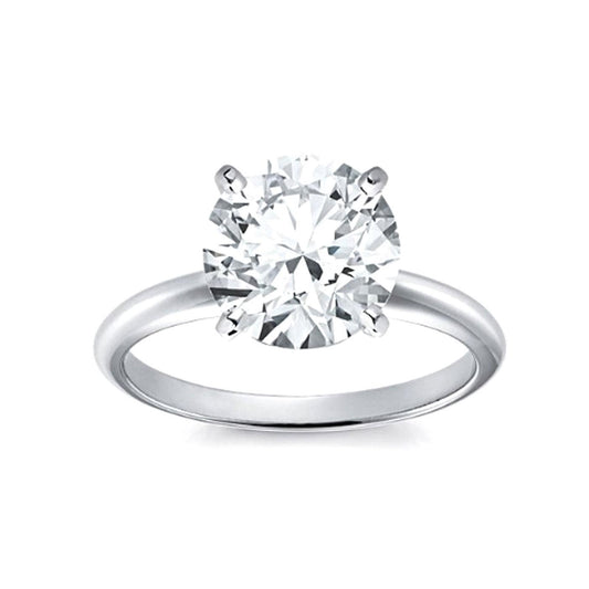 Round Solitaire 2 Carats Genuine Diamond Engagement Ring White Gold 14K