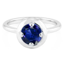 Round Solitaire Blue Sapphire Ring 1 Carat 4 Prong Gemstone Jewellery