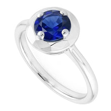 Round Solitaire Blue Sapphire Ring 1 Carat 4 Prong Gemstone Jewellery