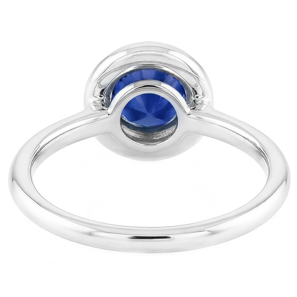 Round Solitaire Blue Sapphire Ring 1 Carat 4 Prong Gemstone Jewellery