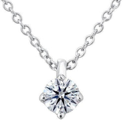 Round Solitaire Genuine Natural Earth Mined Diamond Pendant 1.50 Carats Jewellery 14K White Gold