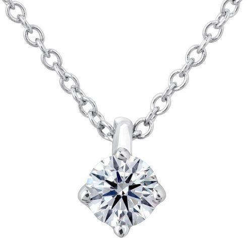 Round Solitaire Genuine Diamond Pendant 1.50 Carats Jewelry 14K White Gold