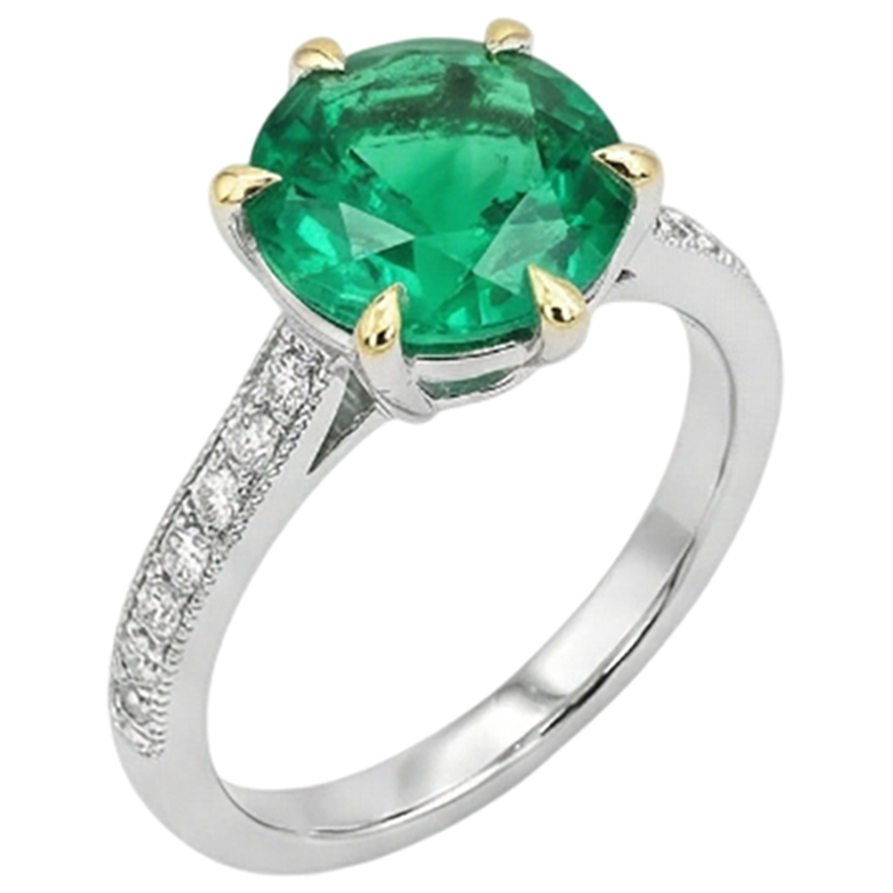 Authentic Emerald Precious Stone Ring – angle view