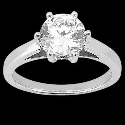 Round Solitaire Natural Diamond Ring 3 Carat Lady Jewelry