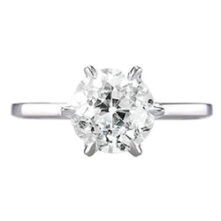 Round Solitaire Old Mine Cut Natural Earth Mined Diamond Ring Prong Set 1 Carat