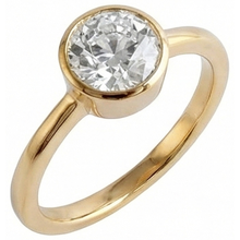 Round Solitaire Old Mine Cut Natural Earth Mined Diamond Ring Bezel Set 1.50 Carats
