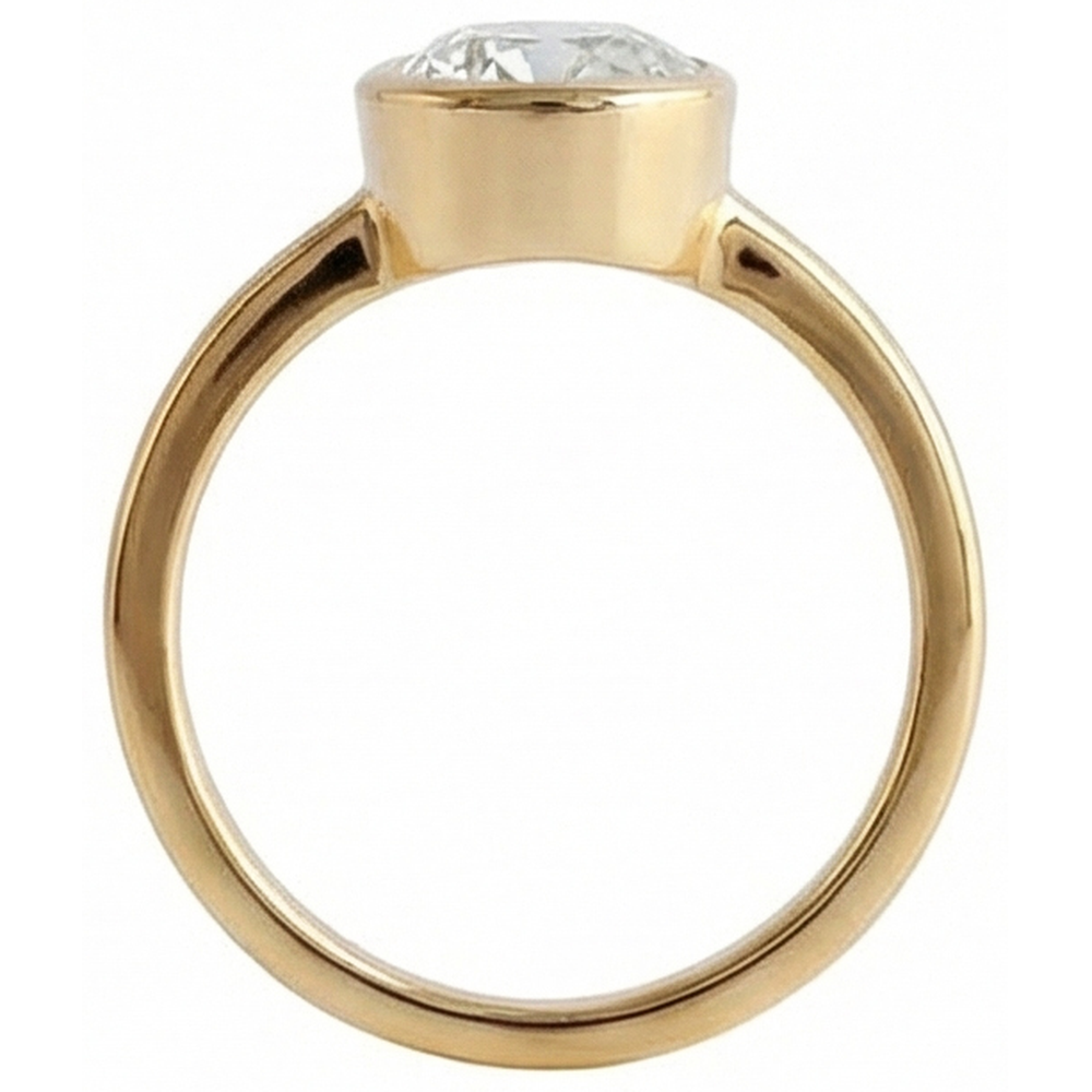 Round Solitaire Old Mine Cut Natural Earth Mined Diamond Ring Bezel Set 1.50 Carats