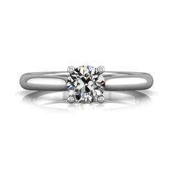 Round Solitaire Old Mine Cut Real Diamond Ring 14K Gold 1.50 Carats