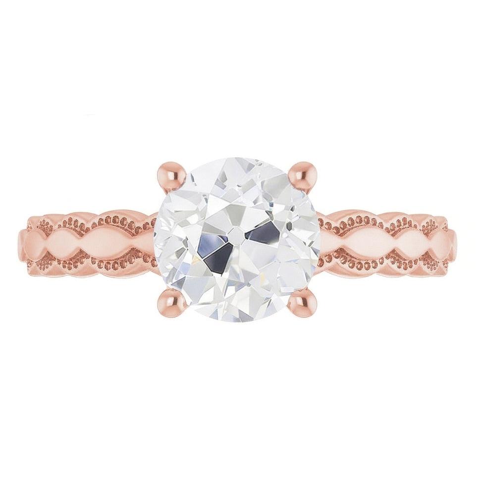 natural round diamond 2ct ring side angle