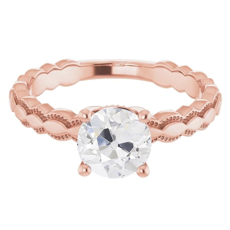 natural round diamond 2ct ring close up detail