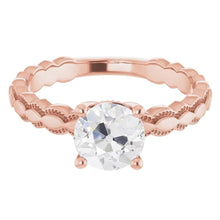 natural round diamond 2ct ring close up detail