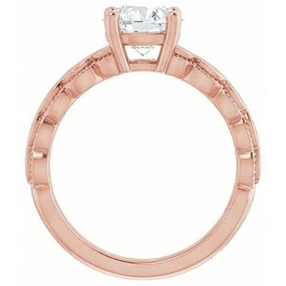 Round Solitaire Old Mine Cut Real Natural Earth Mined DIAMOND ( NOT LAB GROWN ) Ring 2 Carats Milgrain Shank