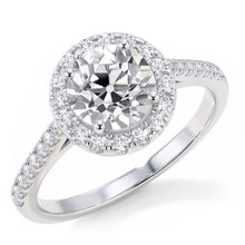 Round Solitaire Old Mine Cut Real Natural Earth Mined Diamond Ring With Accents 2.50 Carats