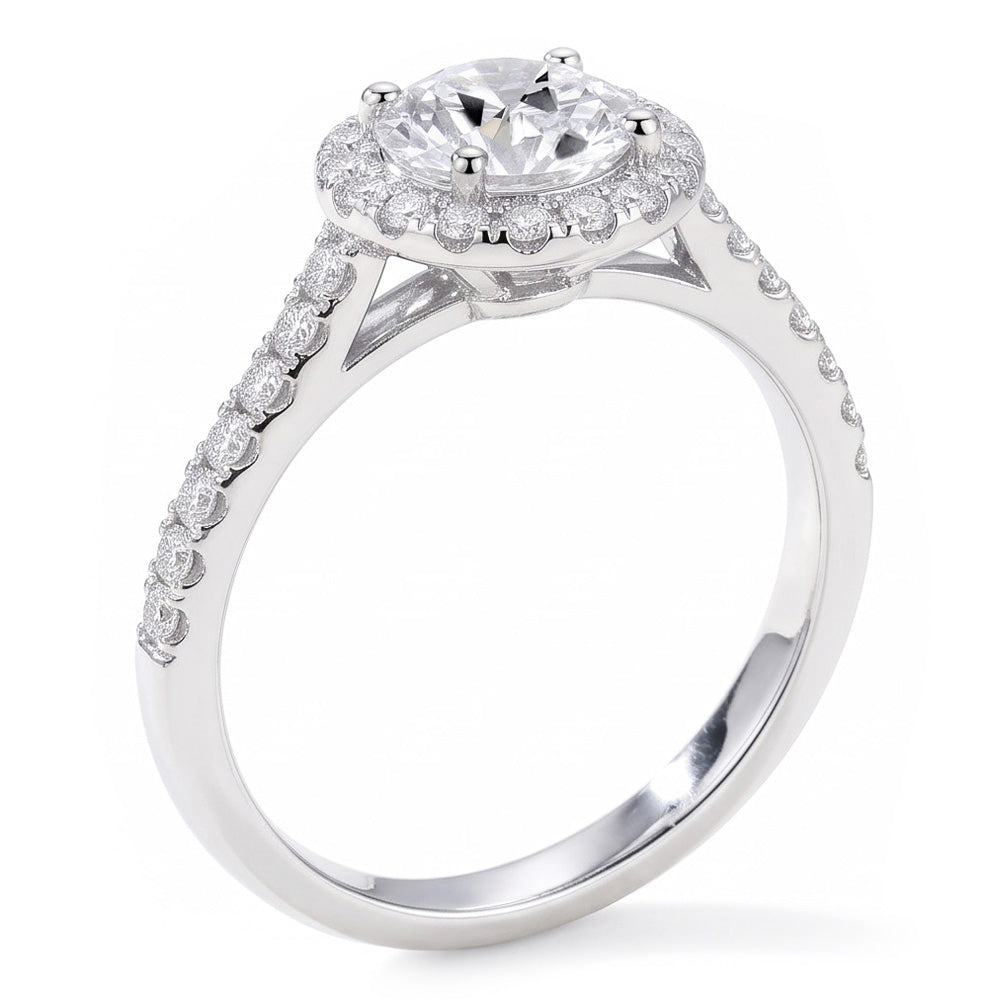 Round Solitaire Old Mine Cut Real Natural Earth Mined Diamond Ring With Accents 2.50 Carats