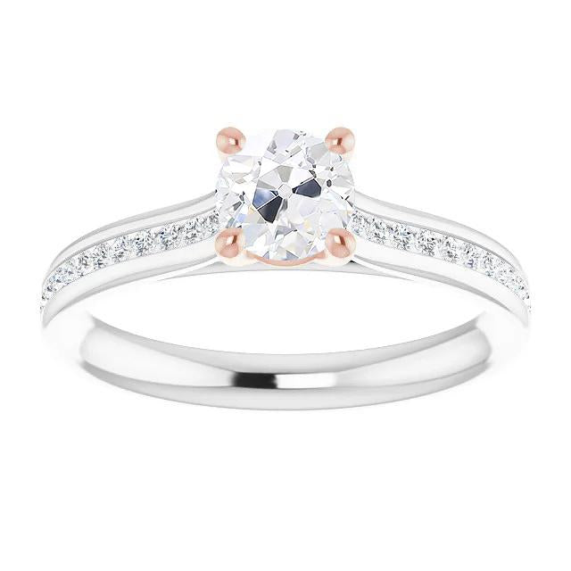 Round Solitaire Old Miner Natural Diamond Ring With Accents 3.75 Carats