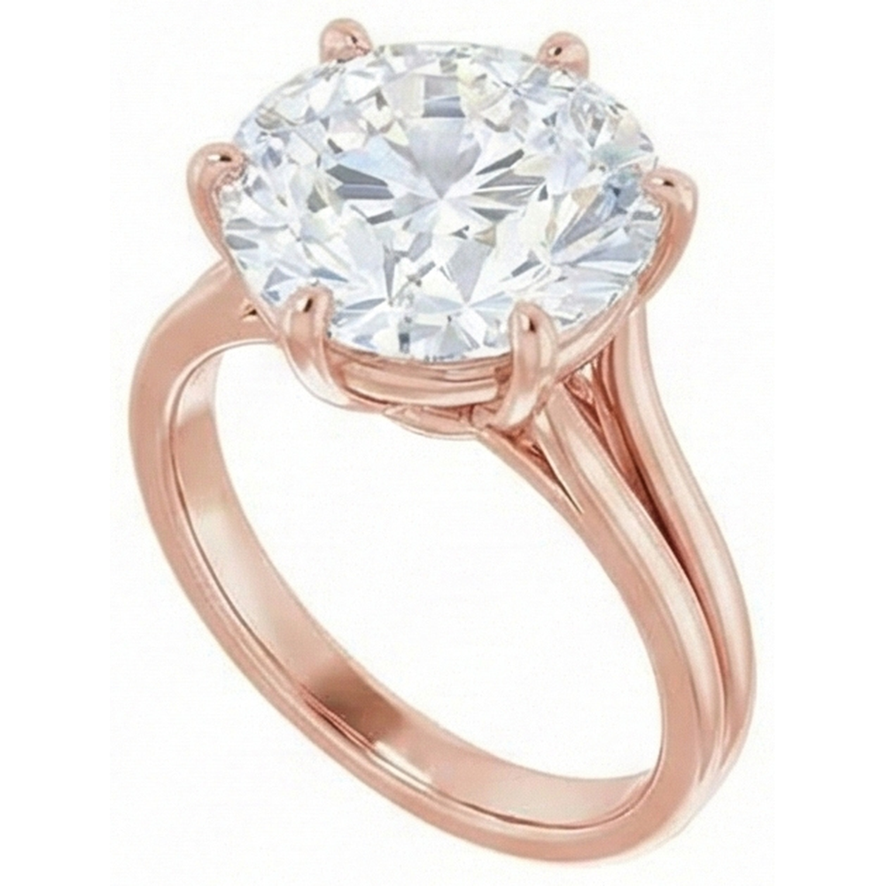 Round Solitaire Old Miner Natural Earth Mined Diamond Ring 6 Prong Set 6.50 Carats