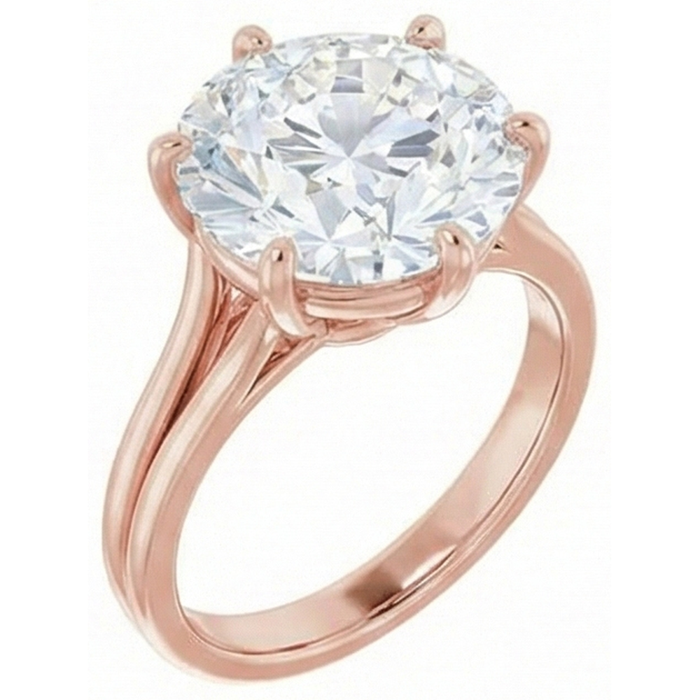 Round Solitaire Old Miner Natural Earth Mined Diamond Ring 6 Prong Set 6.50 Carats