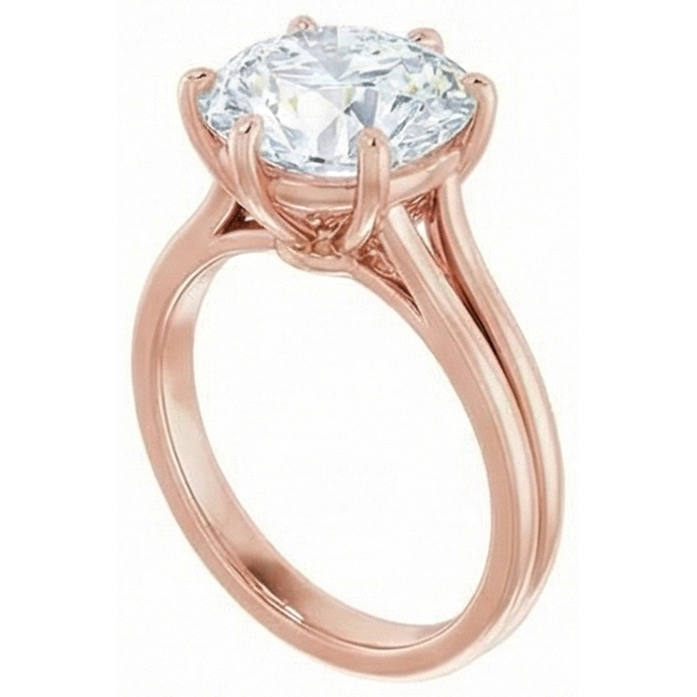 Round Solitaire Old Miner Natural Earth Mined Diamond Ring 6 Prong Set 6.50 Carats