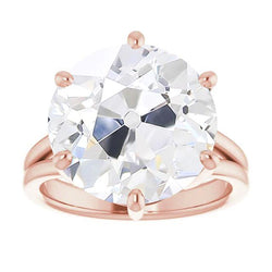 Round Solitaire Old Miner Natural Diamond Ring 6 Prong Set 6.50 Carats