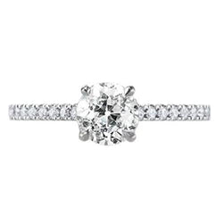 Round Solitaire Old Miner Real Natural Earth Mined Diamond Ring With Accents 2 Carats Jewellery