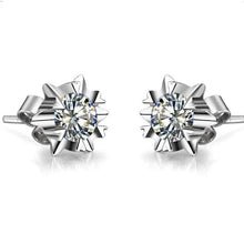 Round Solitaire Real Diamond Stud Earring Jewelry 2 Ct. 14K White Gold