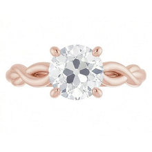 natural round diamond 2ct ring side angle