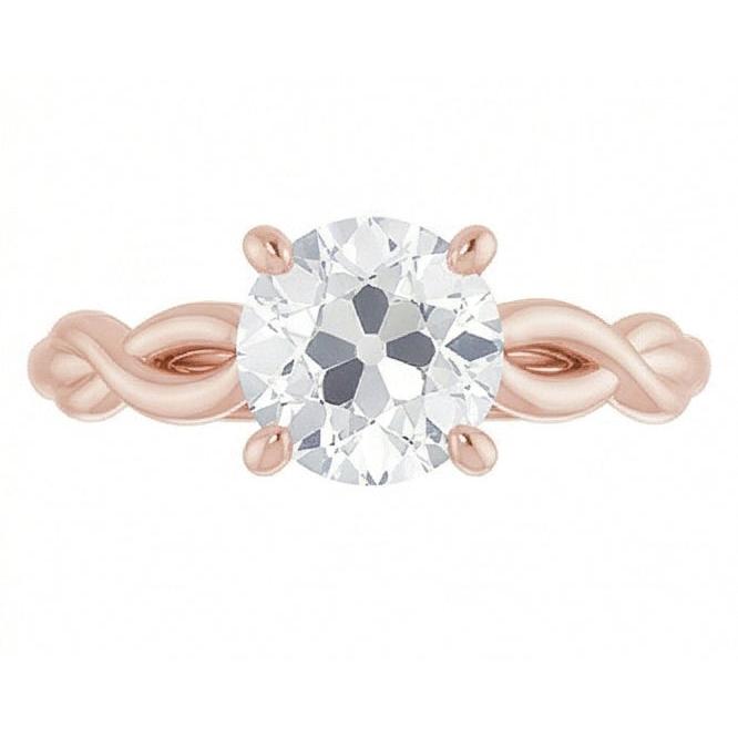 natural round diamond 2ct ring side angle