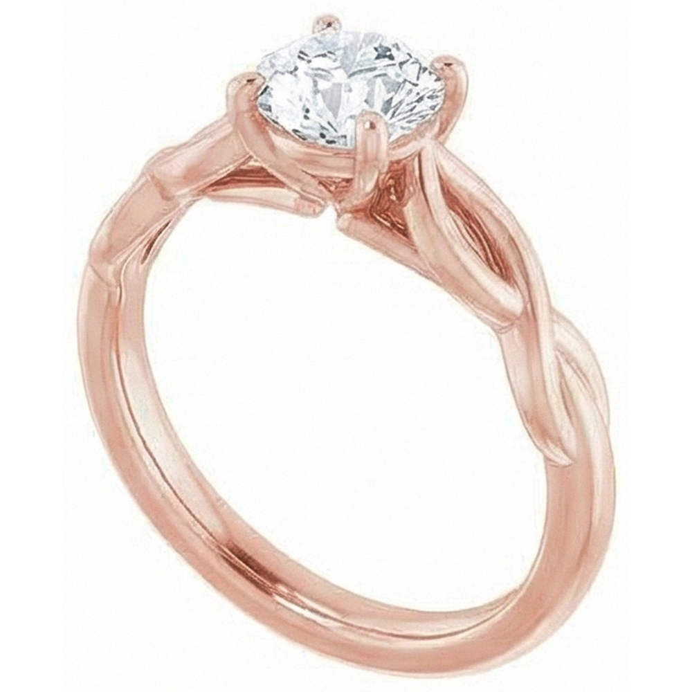 Round Solitaire Ring Old Cut Genuine Natural Earth Mined Diamond Prong Set 2 Carats Infinity Style