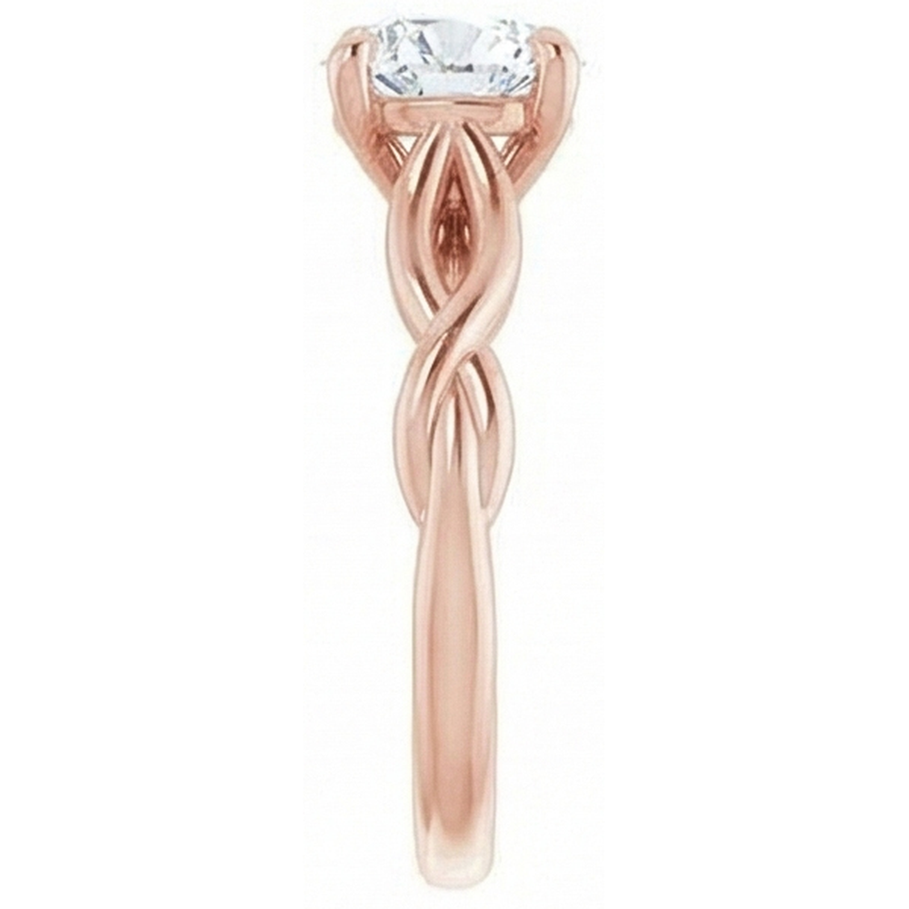 Round Solitaire Ring Old Cut Genuine Natural Earth Mined Diamond Prong Set 2 Carats Infinity Style