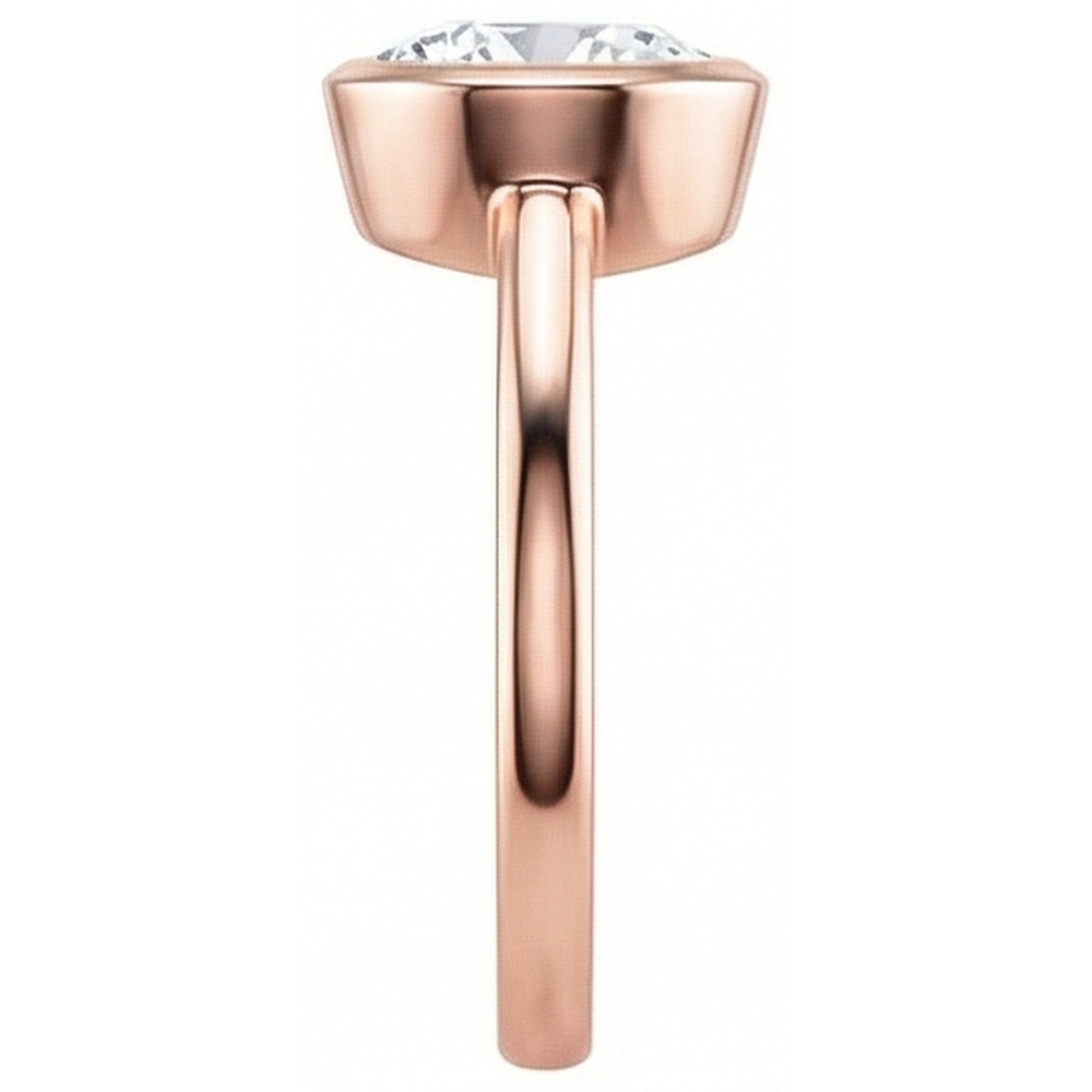 Round Solitaire Ring Old Mine Cut Genuine Natural Earth Mined Diamond Bezel Set 1 Carat Gold 14K