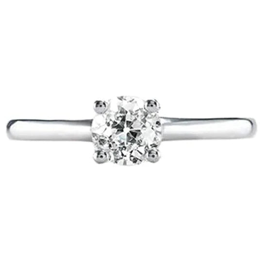Round Solitaire Ring Old Mine Cut Real Diamond Jewelry 1 Carat