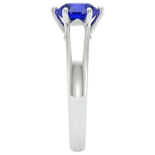 Round Solitaire Ring Sri Lankan Sapphire 2 Carats White Gold 14K