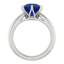 Round Solitaire Sapphire Ring 3 Carats White Gold Jewellery