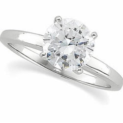 Round Solitaire Sparkling 2.25 Carat Genuine Diamond Engagement Ring 14K