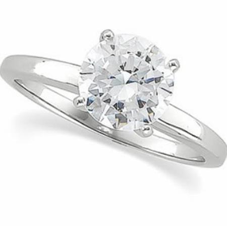 Round Solitaire Sparkling 2.25 Carat Genuine Diamond Engagement Ring 14K