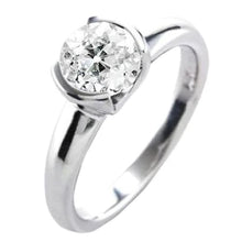 Round Solitaire Wedding Ring Old Miner Natural Diamond Half Bezel Set 1 Carat
