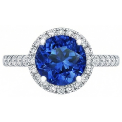 Natural Sapphire Ring 2.20ct - White Gold 14K