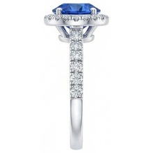 natural round sapphire 2.20ct ring profile view