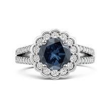 natural round sapphire 2.25ct ring side angle