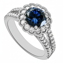 natural round sapphire 2.25ct ring top view